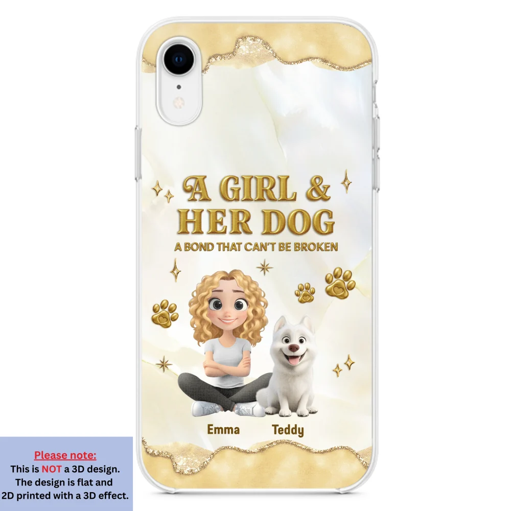 Girl And Dog Yellow - Personalized Custom 3D Effect Phone Case - Image 22
