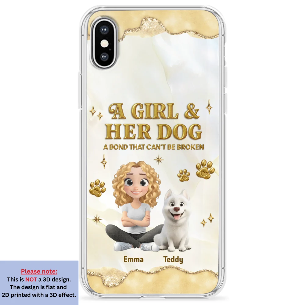 Girl And Dog Yellow - Personalized Custom 3D Effect Phone Case - Image 24