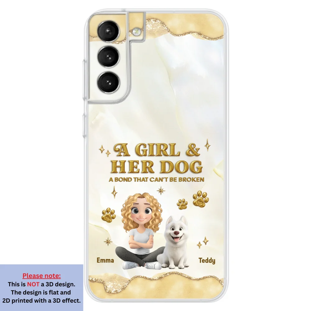 Girl And Dog Yellow - Personalized Custom 3D Effect Phone Case - Image 28