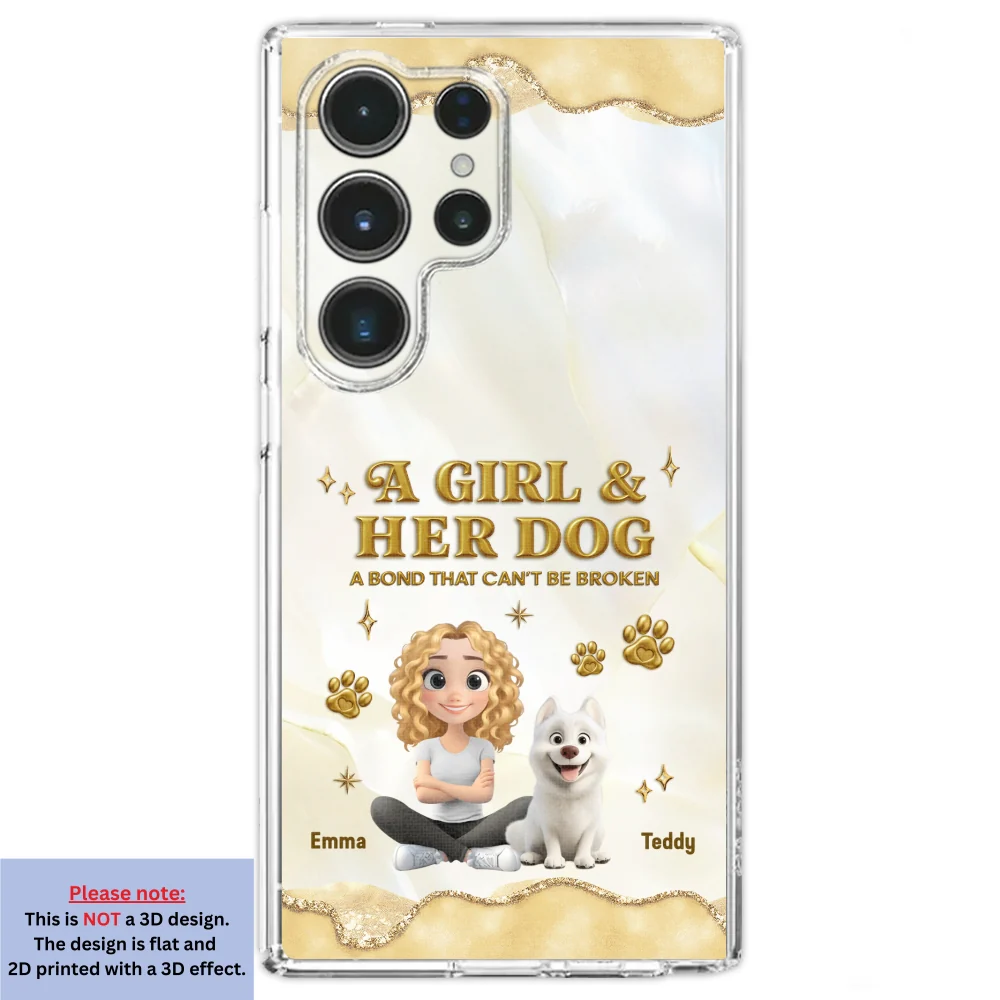 Girl And Dog Yellow - Personalized Custom 3D Effect Phone Case - Image 29