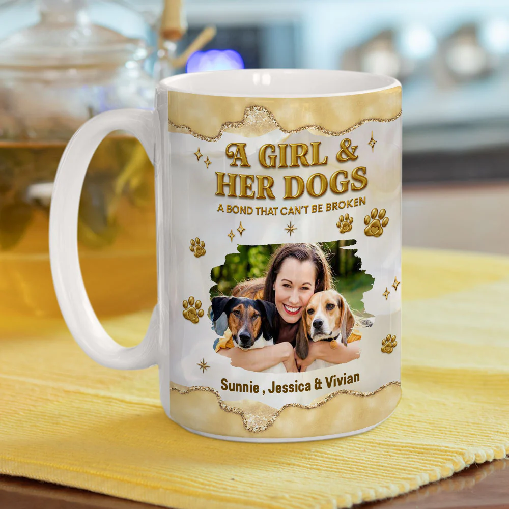 Girl And Dog Yellow Photo - Personalized Custom 3D Effect Mug - Image 6
