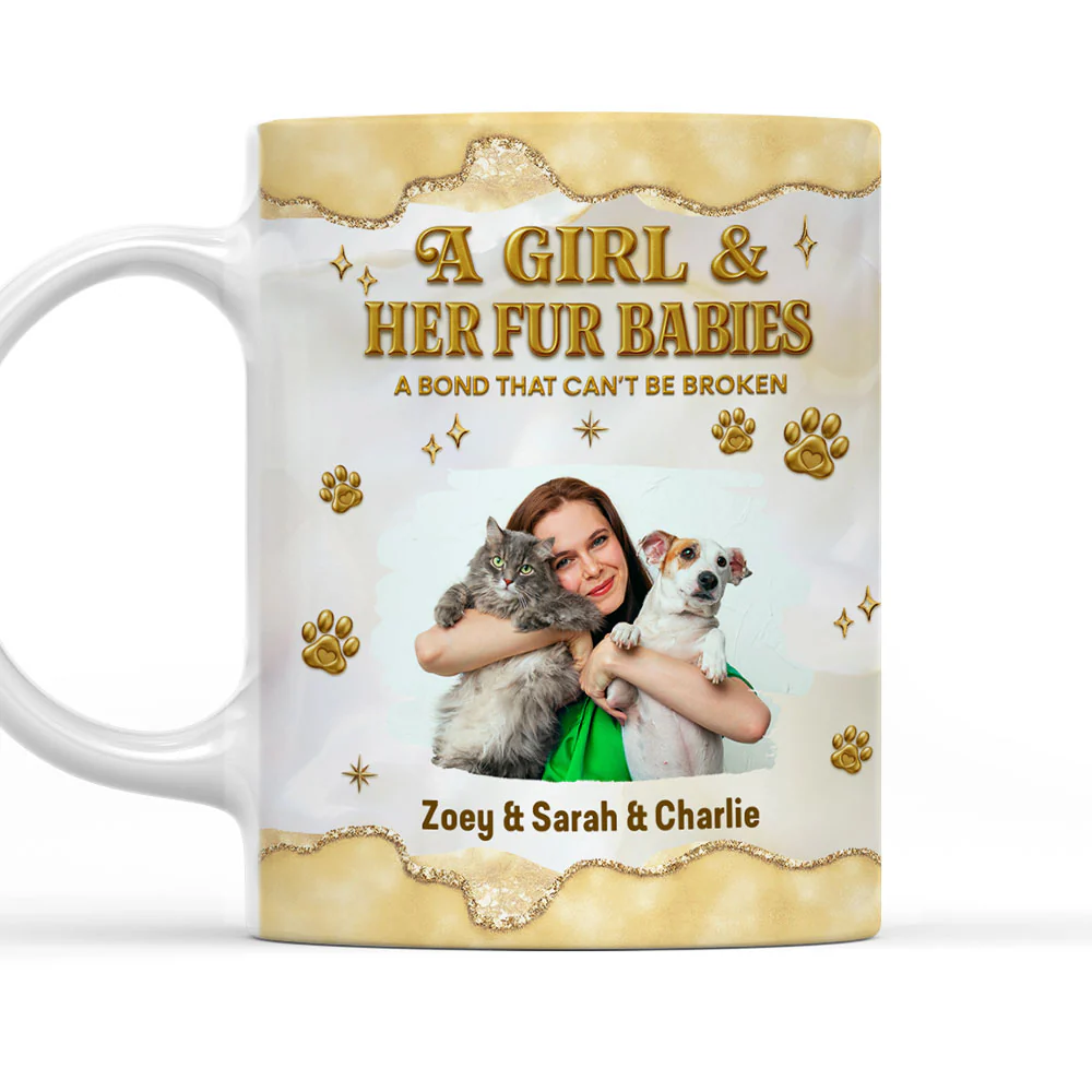Girl And Pet Yellow Photo - Personalized Custom 3D Effect Mug - Image 2