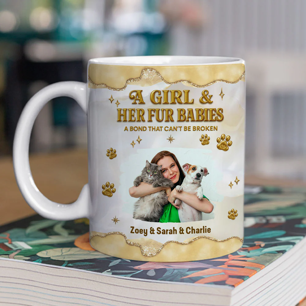 Girl And Pet Yellow Photo - Personalized Custom 3D Effect Mug - Image 3