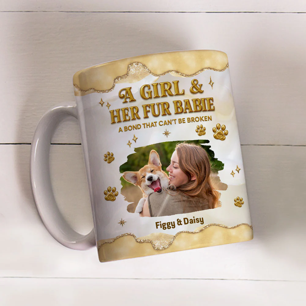 Girl And Pet Yellow Photo - Personalized Custom 3D Effect Mug - Image 5