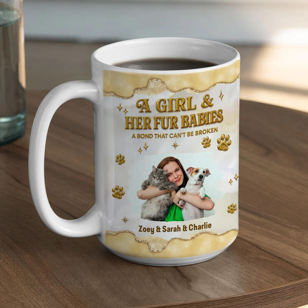 Girl And Pet Yellow Photo - Personalized Custom 3D Effect Mug - Image 6