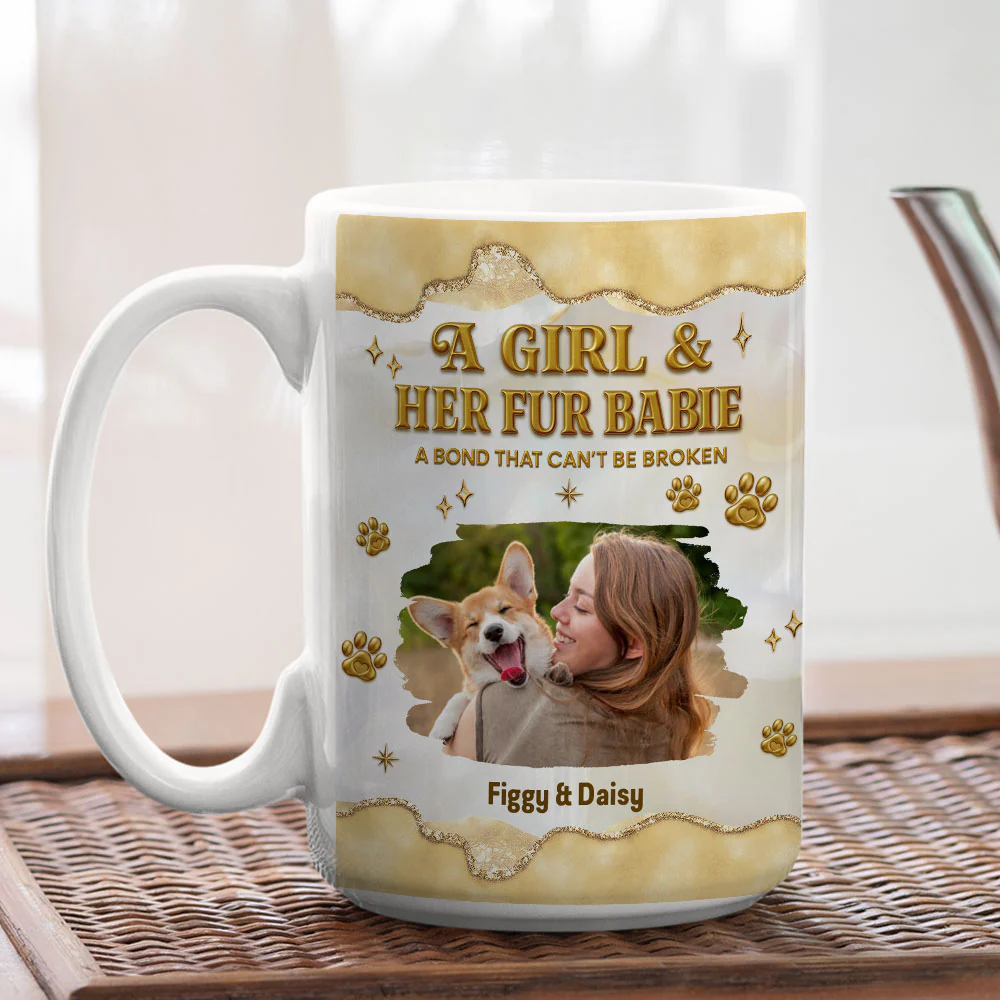 Girl And Pet Yellow Photo - Personalized Custom 3D Effect Mug - Image 7