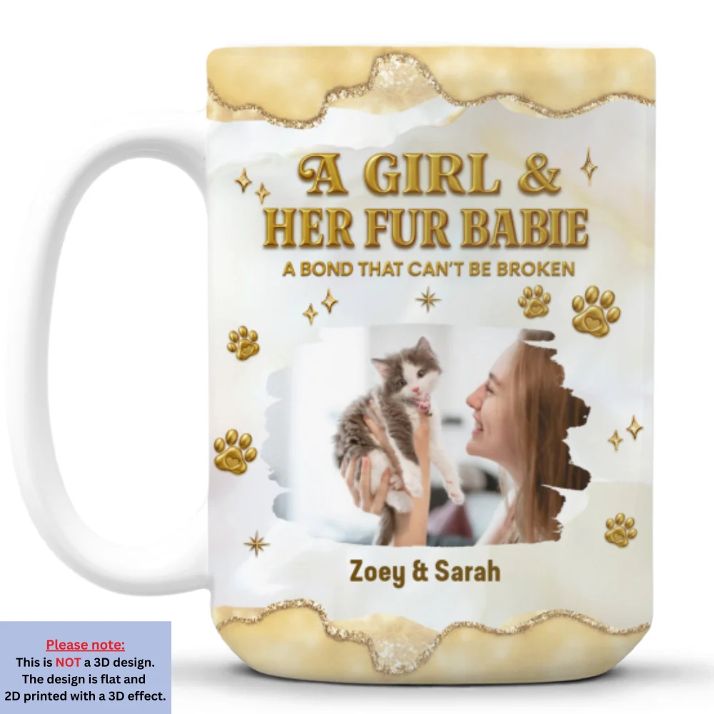 Girl And Pet Yellow Photo - Personalized Custom 3D Effect Mug - Image 8
