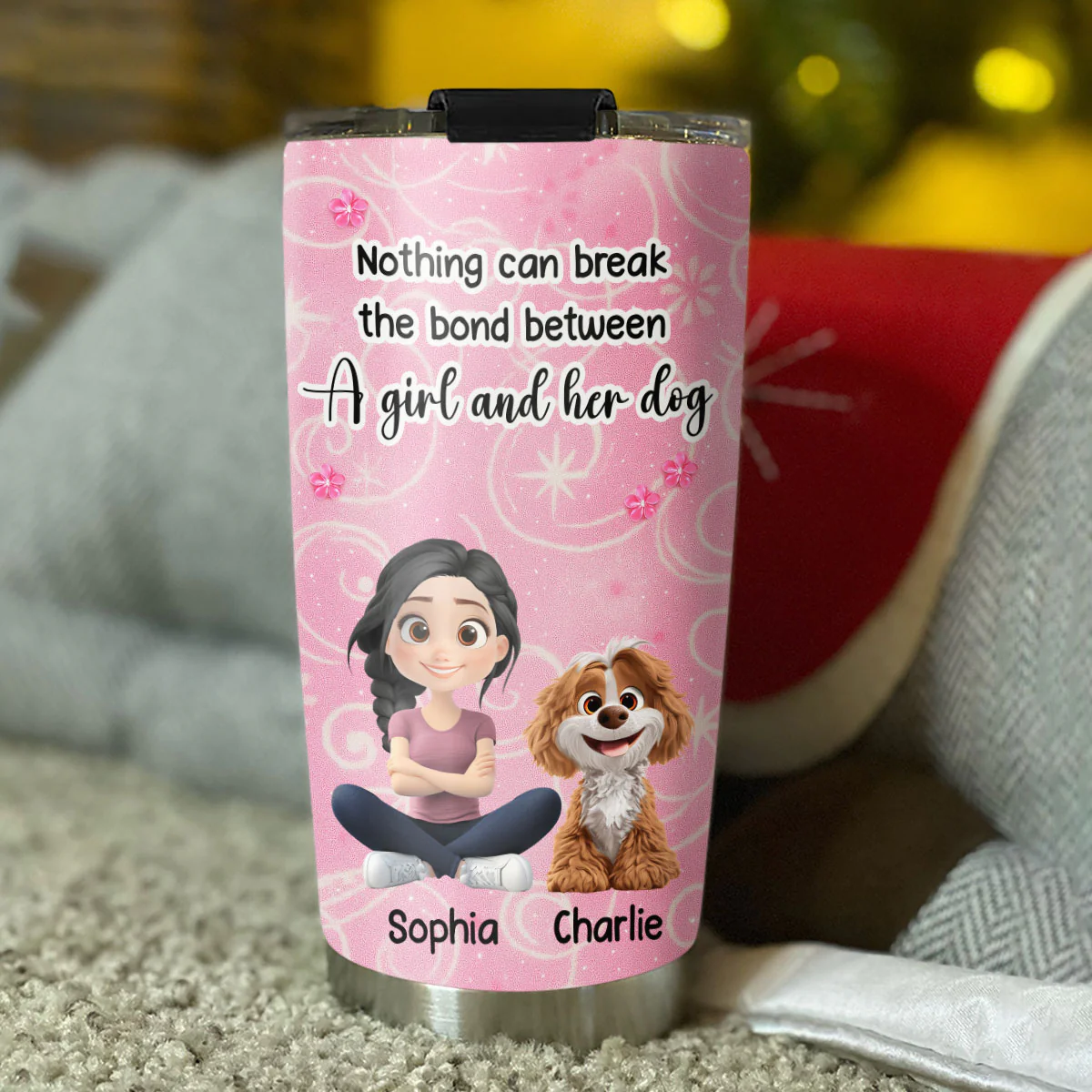 Girls Are In Love With Dogs - Personalized Custom Tumbler - Image 4
