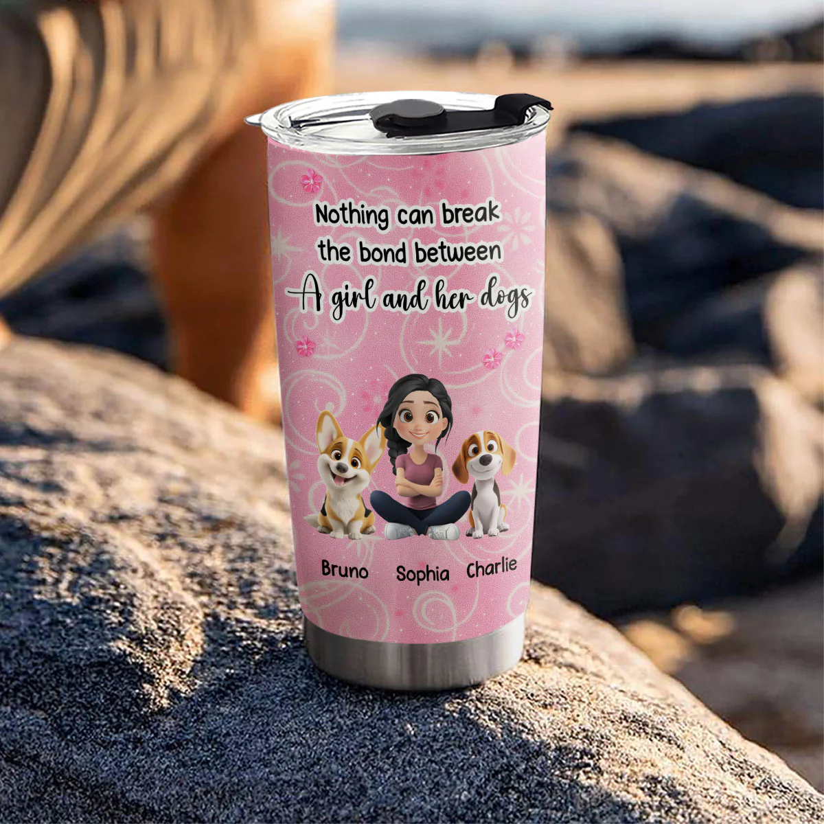 Girls Are In Love With Dogs - Personalized Custom Tumbler - Image 5