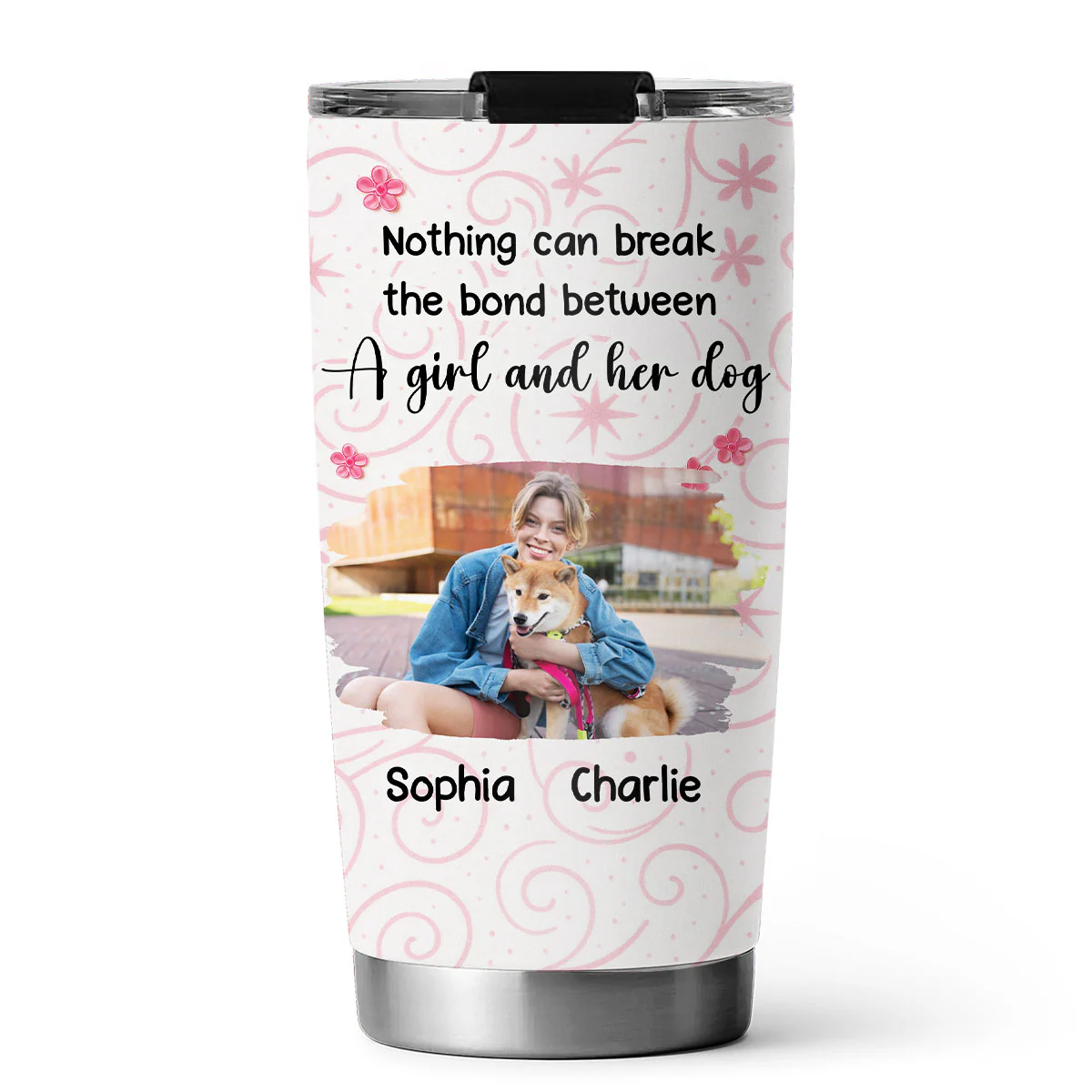 Girls Are In Love With Dogs Photo - Personalized Custom Tumbler