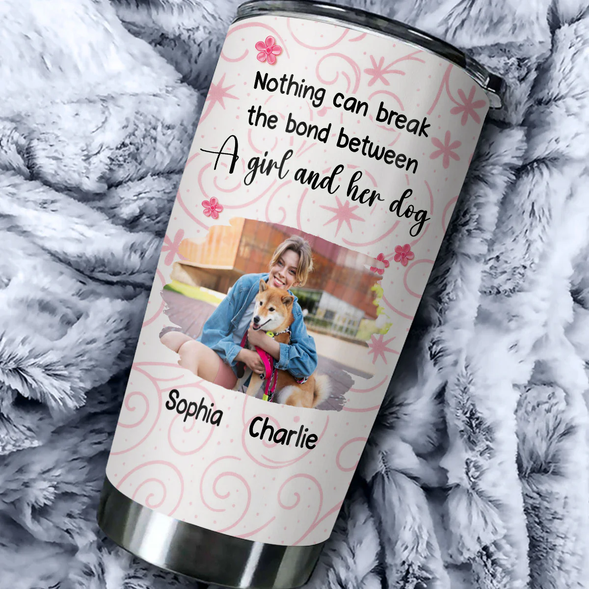 Girls Are In Love With Dogs Photo - Personalized Custom Tumbler - Image 2