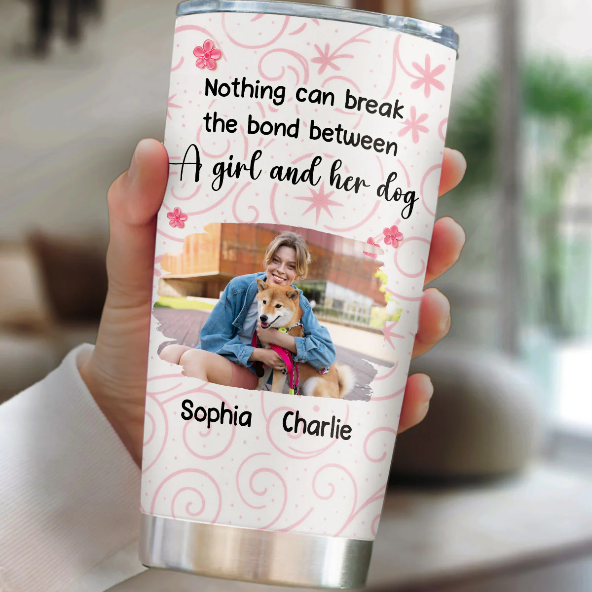Girls Are In Love With Dogs Photo - Personalized Custom Tumbler - Image 3