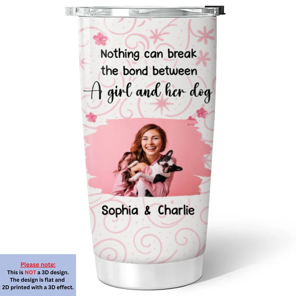 Girls Are In Love With Dogs Photo - Personalized Custom Tumbler - Image 4
