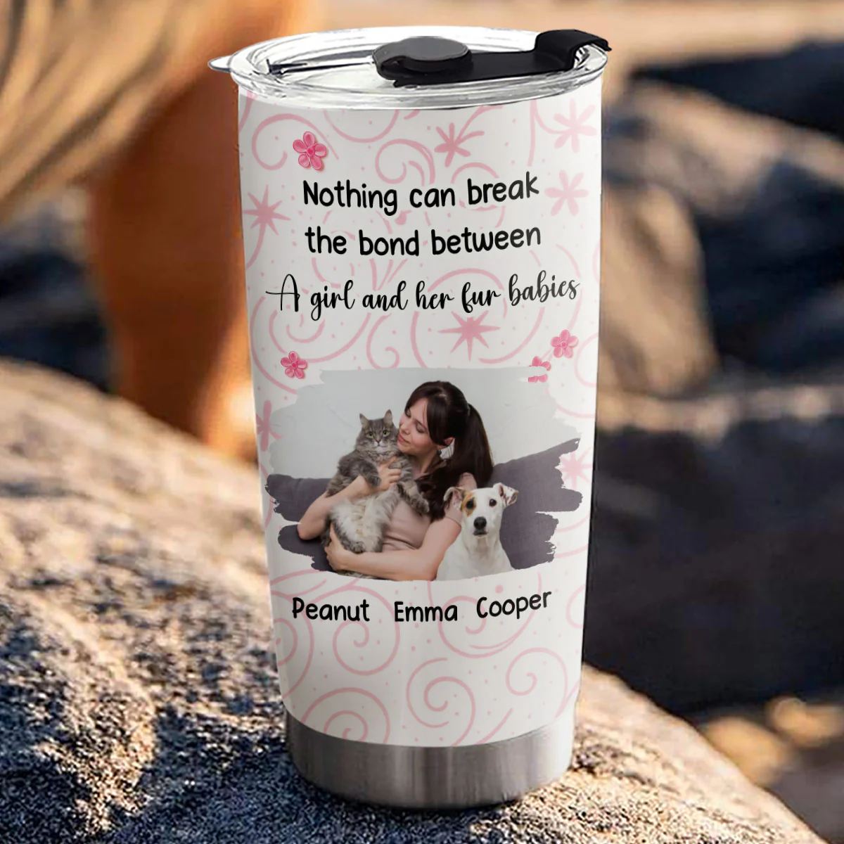 Girls Are In Love With Fur Babies Photo - Personalized Custom Tumbler - Image 3