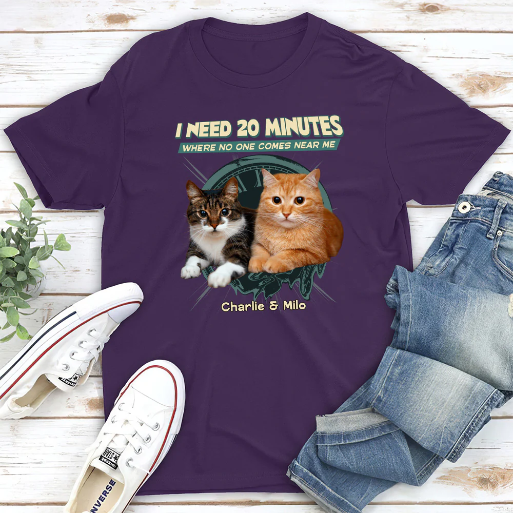 Give Me 20 Minutes Alone Photo - Personalized Custom Unisex T-shirt - Image 4