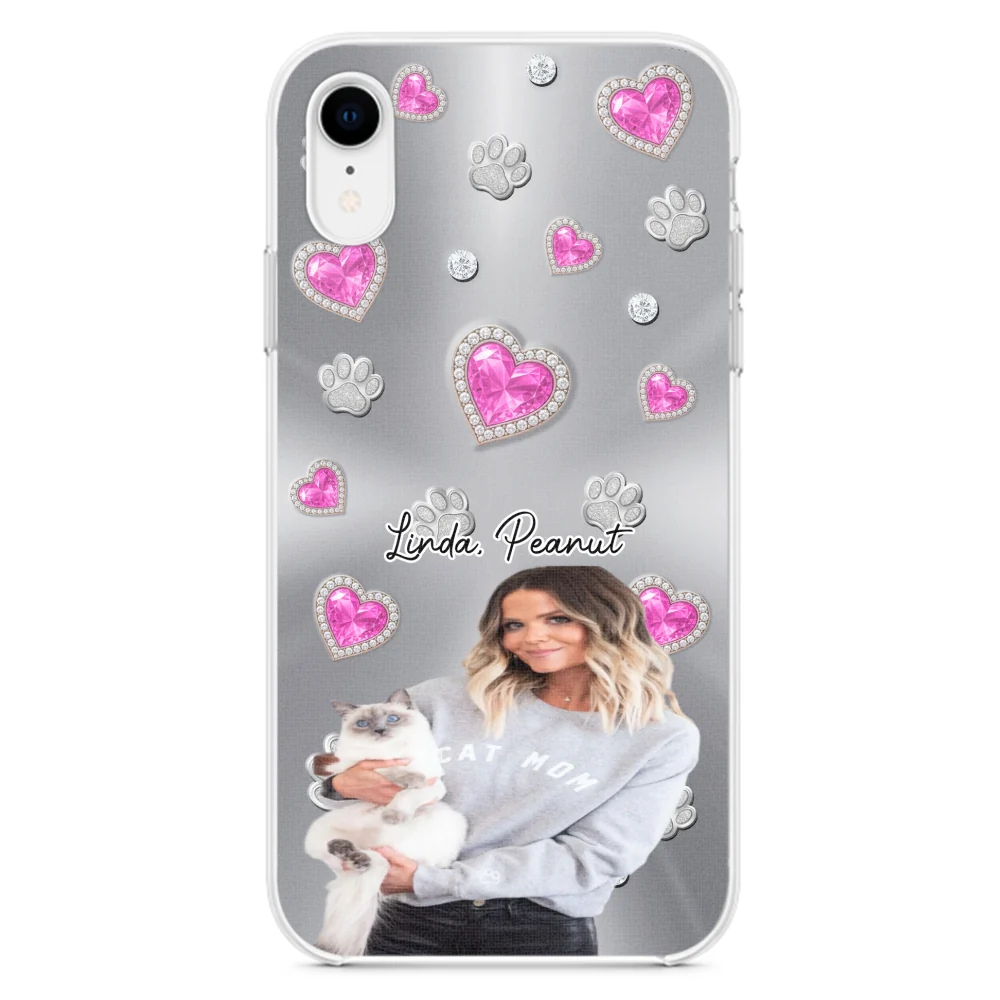 Glitter Cute Cartoon Cat Mom Photo - Personalized Custom Phone Case - Image 19