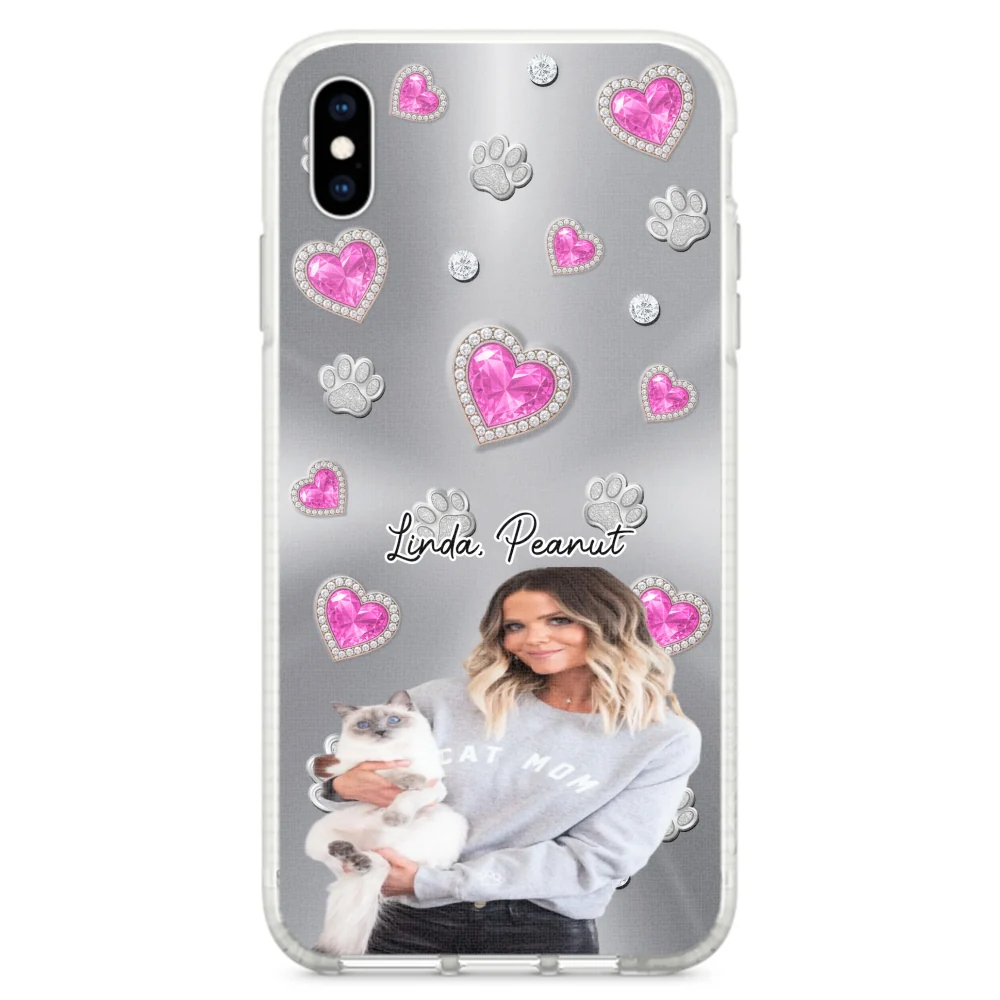 Glitter Cute Cartoon Cat Mom Photo - Personalized Custom Phone Case - Image 20