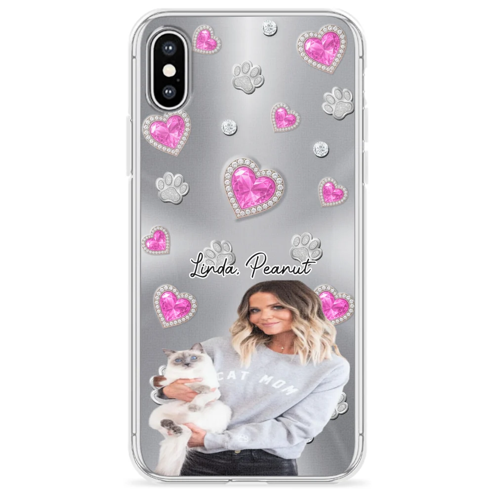 Glitter Cute Cartoon Cat Mom Photo - Personalized Custom Phone Case - Image 21
