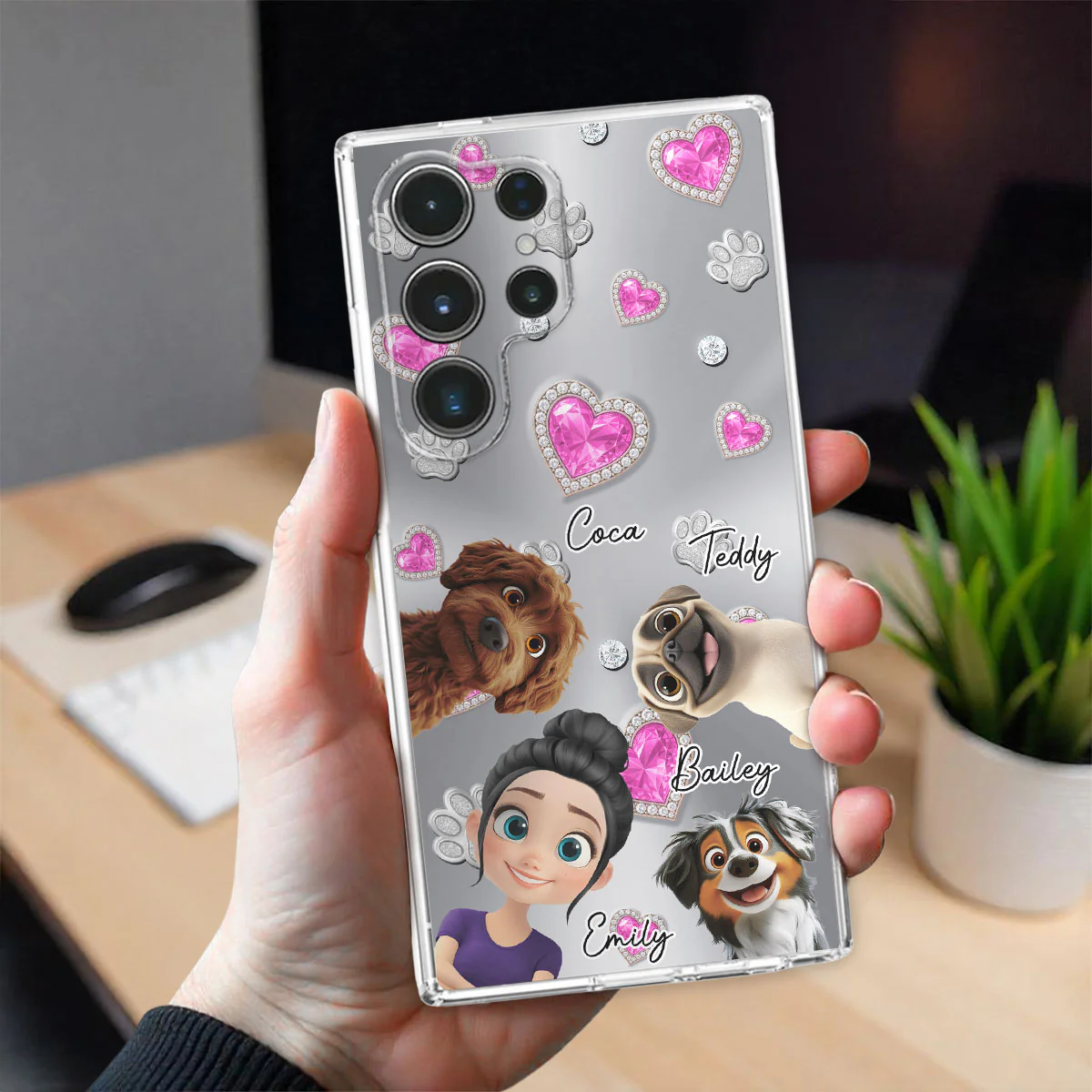 Glitter Cute Cartoon Dog Mom - Personalized Custom Phone Case - Image 26
