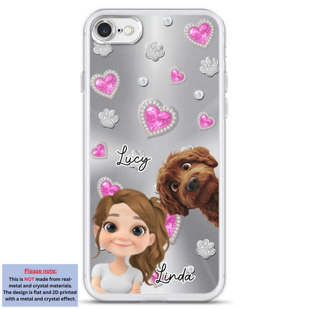 Glitter Cute Cartoon Dog Mom - Personalized Custom Phone Case - Image 4