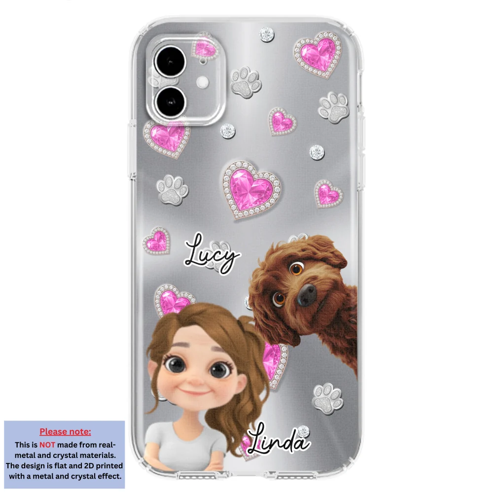 Glitter Cute Cartoon Dog Mom - Personalized Custom Phone Case - Image 6