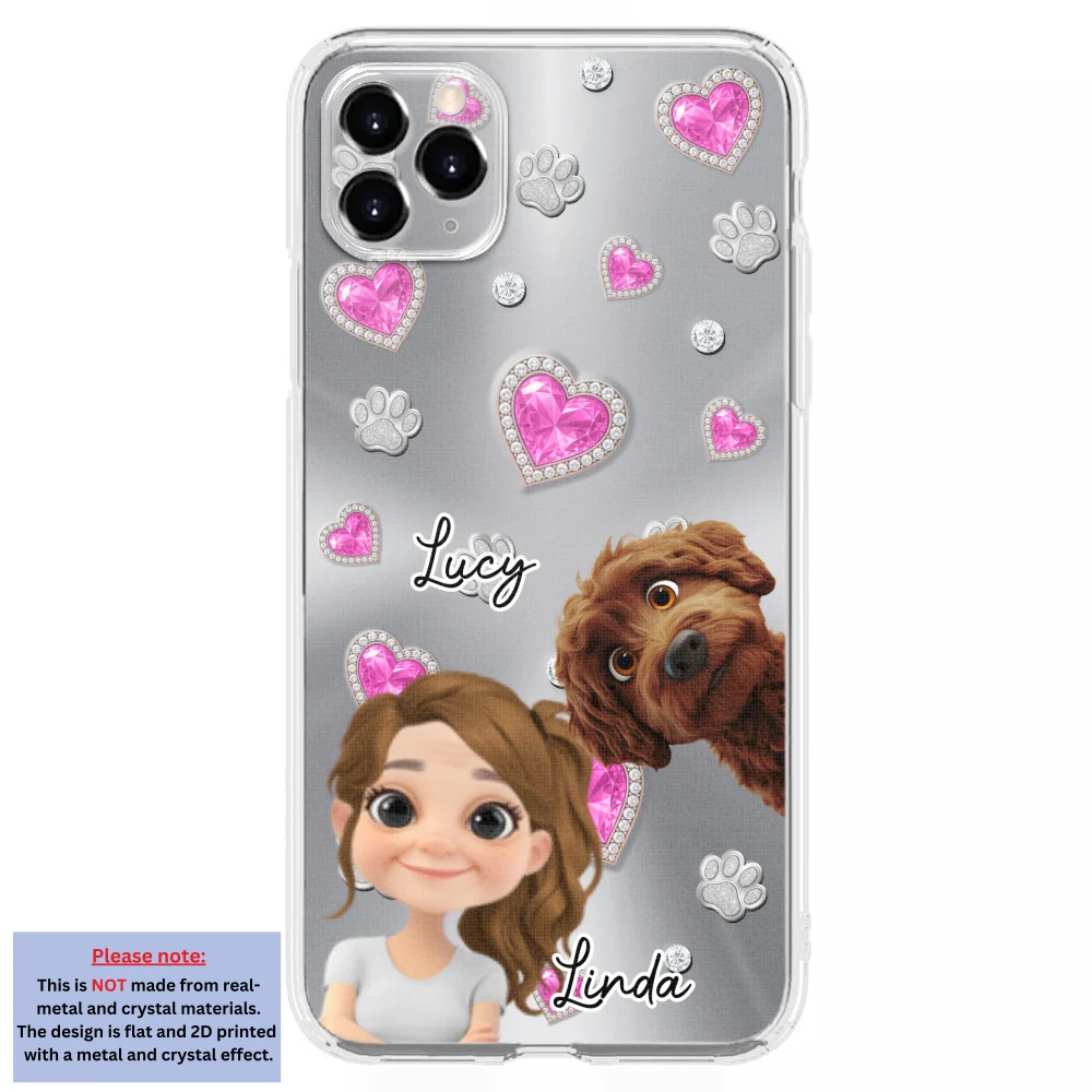 Glitter Cute Cartoon Dog Mom - Personalized Custom Phone Case - Image 7