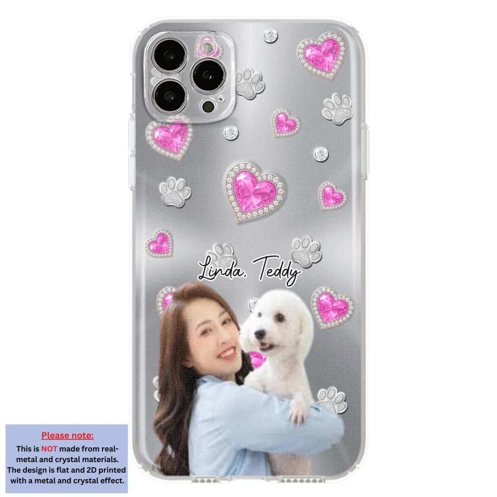 Glitter Cute Cartoon Dog Mom Photo - Personalized Custom Phone Case - Image 12