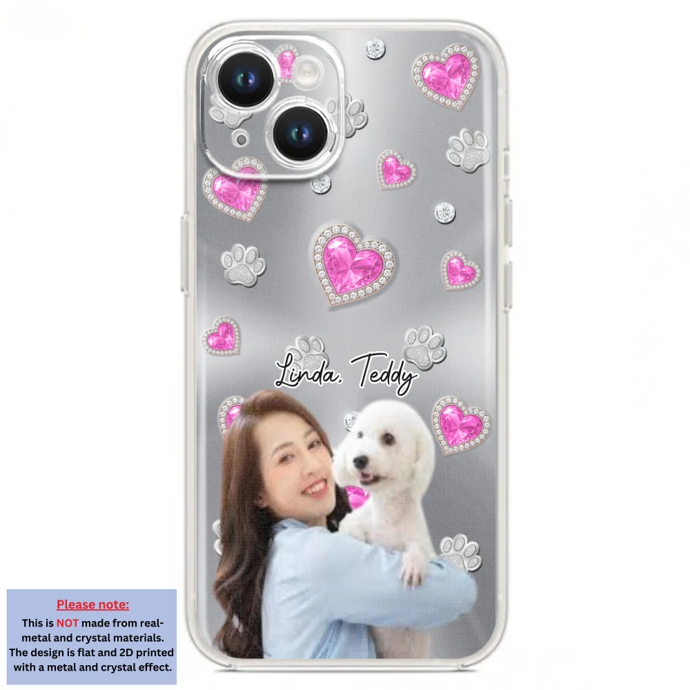 Glitter Cute Cartoon Dog Mom Photo - Personalized Custom Phone Case - Image 13