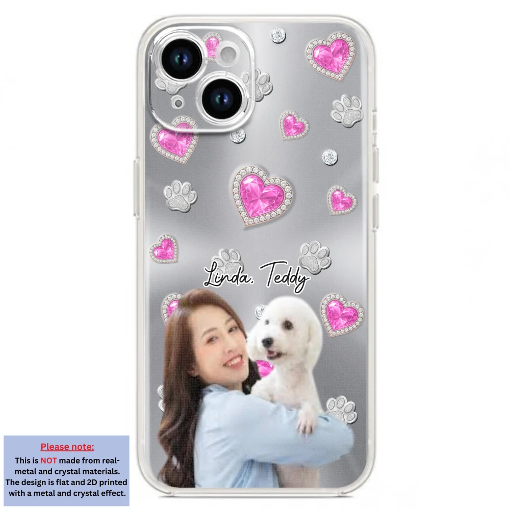 Glitter Cute Cartoon Dog Mom Photo - Personalized Custom Phone Case - Image 14