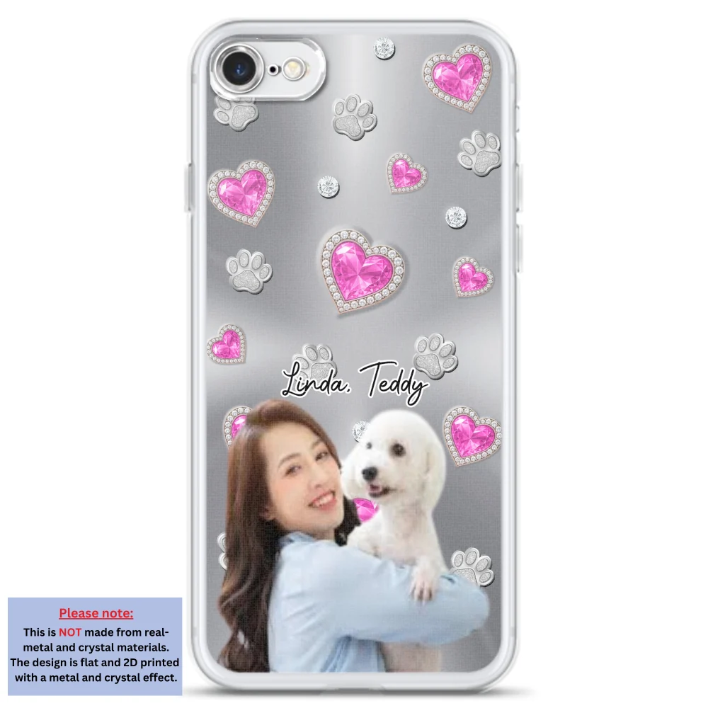 Glitter Cute Cartoon Dog Mom Photo - Personalized Custom Phone Case - Image 2