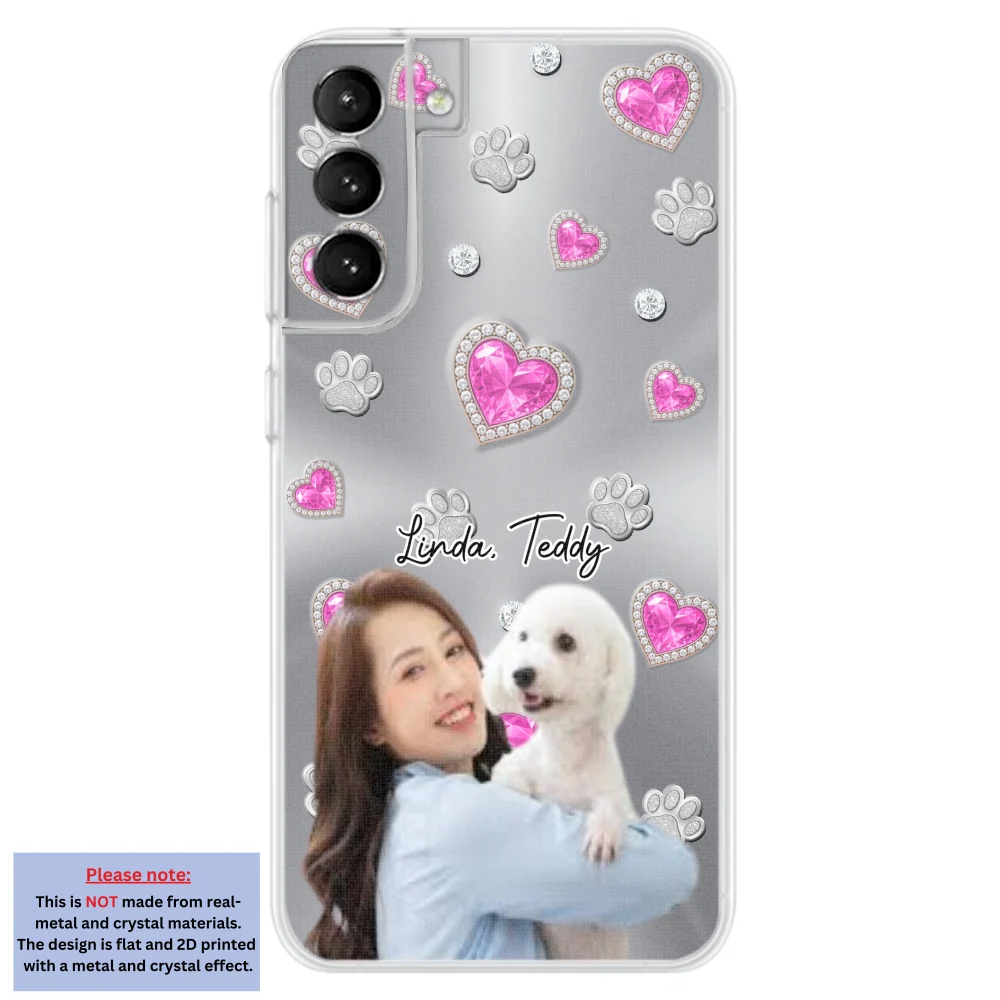 Glitter Cute Cartoon Dog Mom Photo - Personalized Custom Phone Case - Image 24