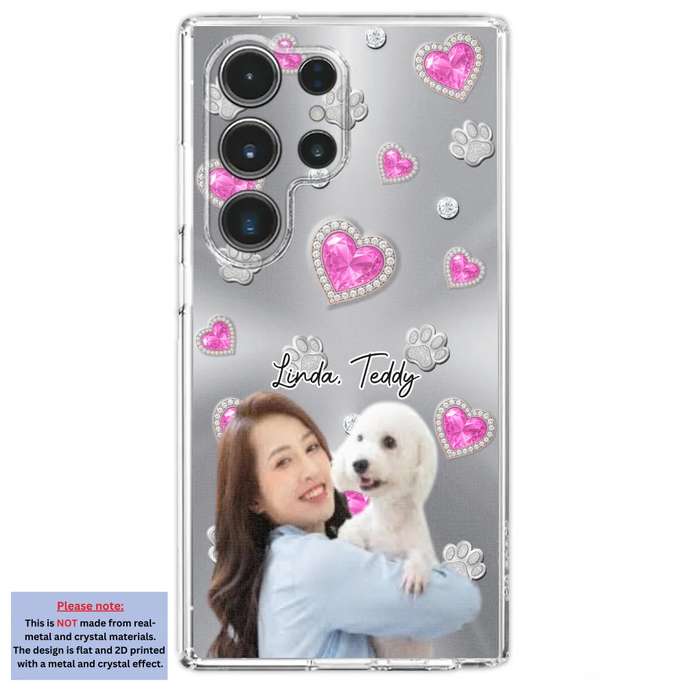 Glitter Cute Cartoon Dog Mom Photo - Personalized Custom Phone Case - Image 25