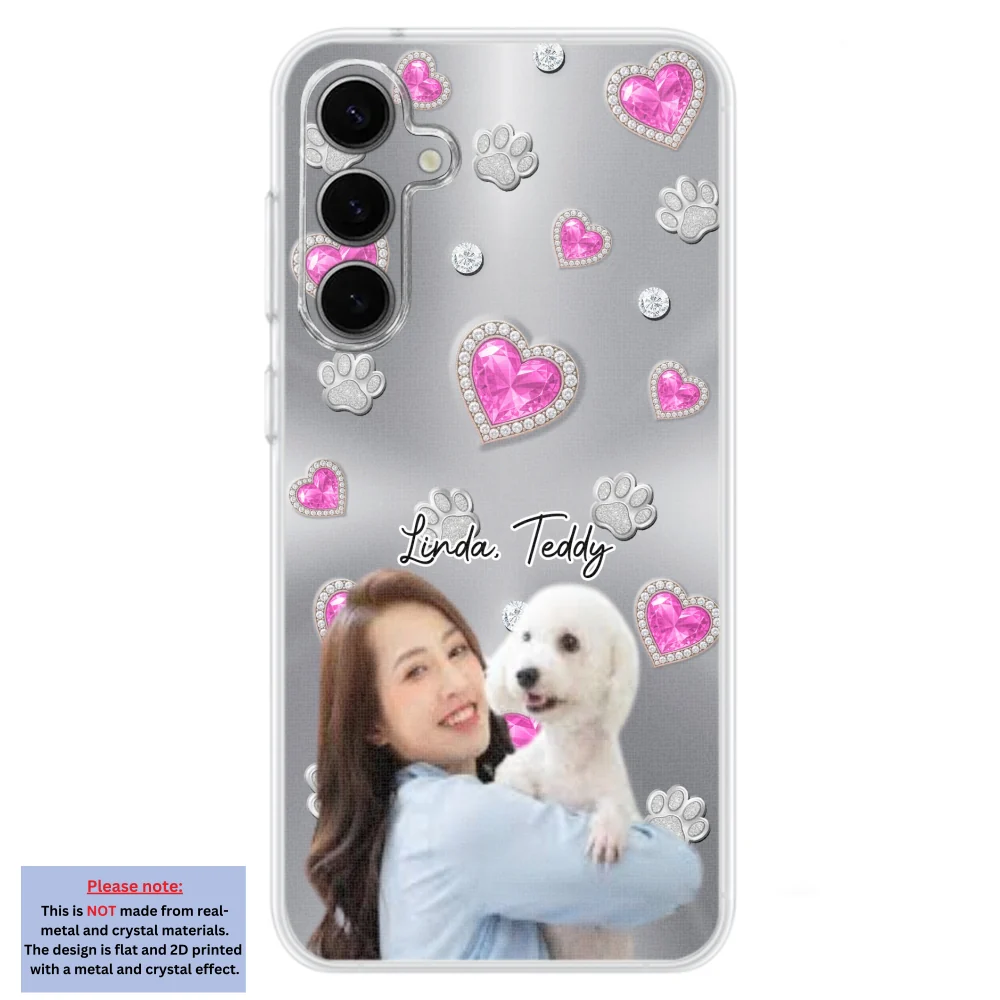 Glitter Cute Cartoon Dog Mom Photo - Personalized Custom Phone Case - Image 26