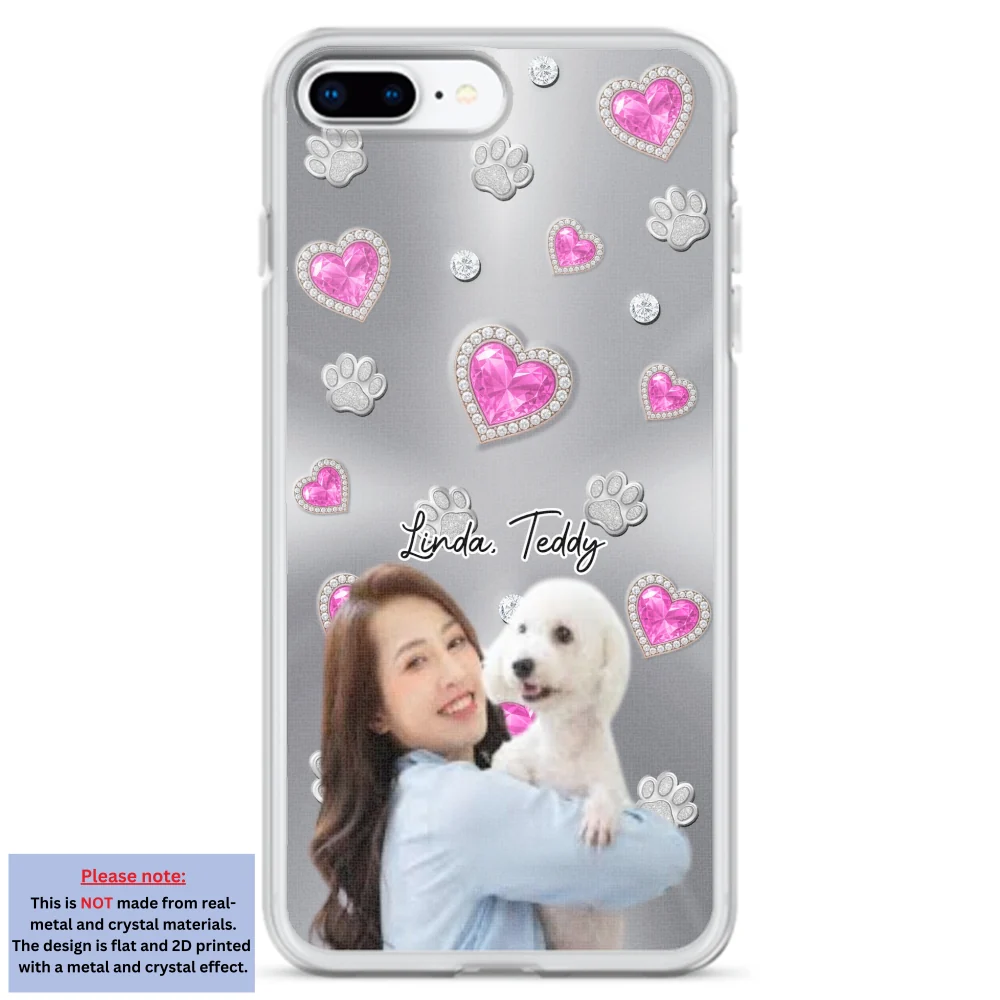 Glitter Cute Cartoon Dog Mom Photo - Personalized Custom Phone Case - Image 3