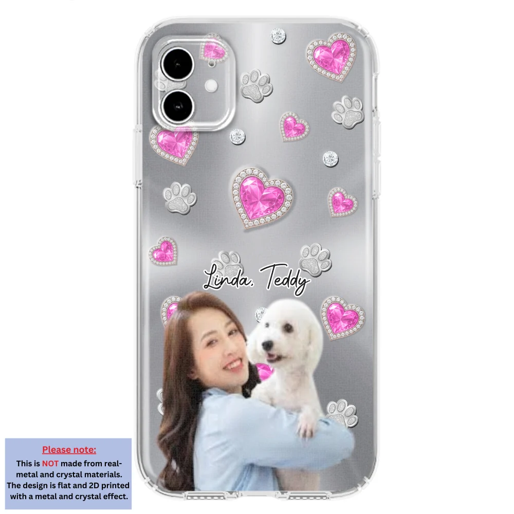 Glitter Cute Cartoon Dog Mom Photo - Personalized Custom Phone Case - Image 4