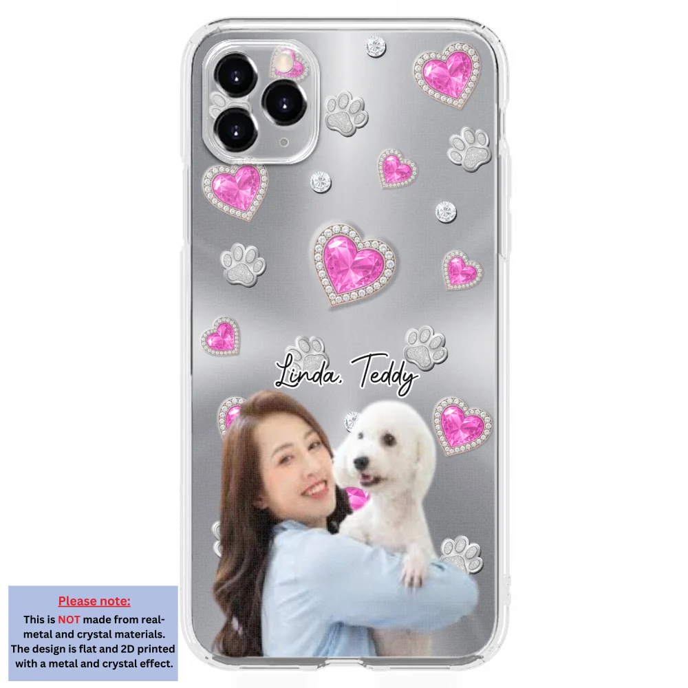 Glitter Cute Cartoon Dog Mom Photo - Personalized Custom Phone Case - Image 5