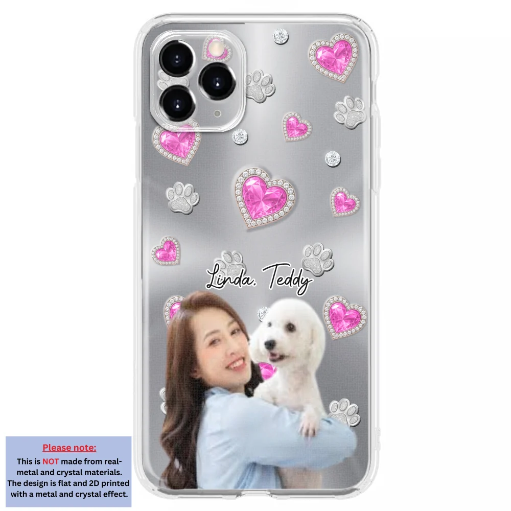 Glitter Cute Cartoon Dog Mom Photo - Personalized Custom Phone Case - Image 6