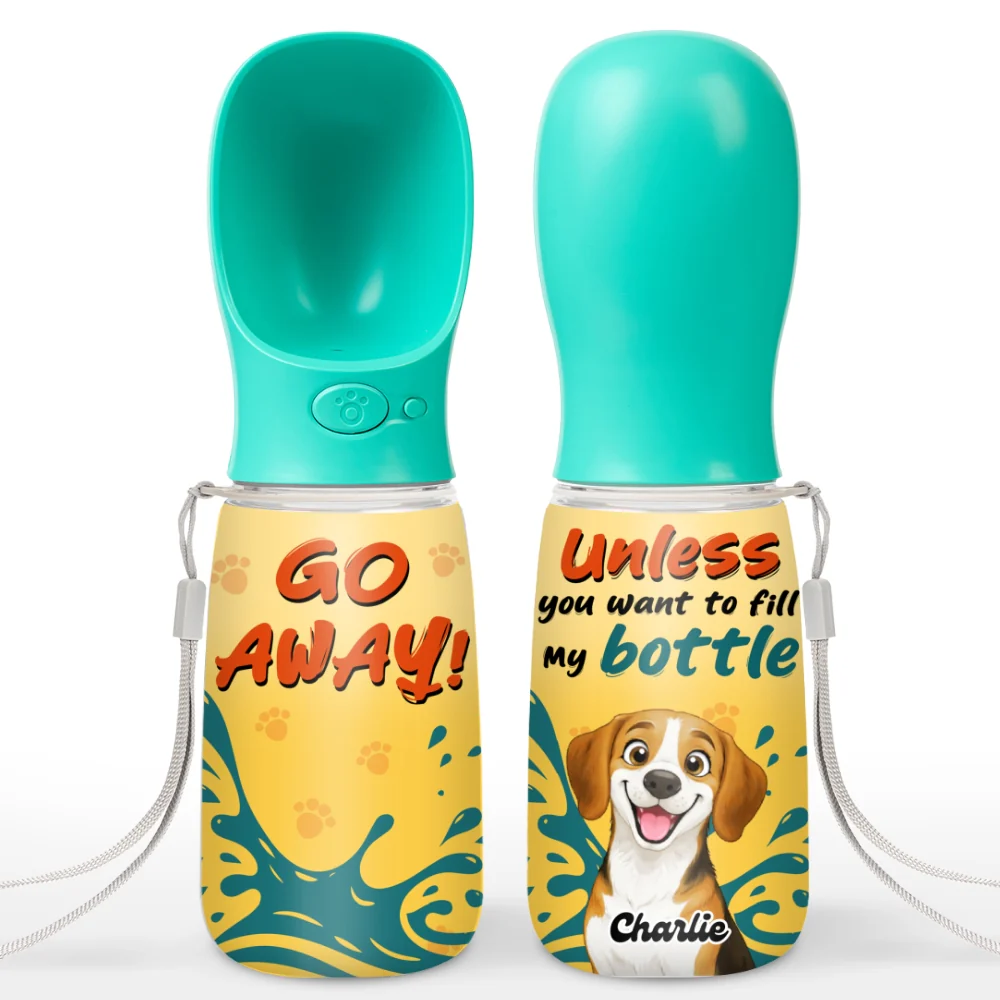 Go Away - Personalized Custom Pet Water Bottle With Drinking Feeder - Image 7