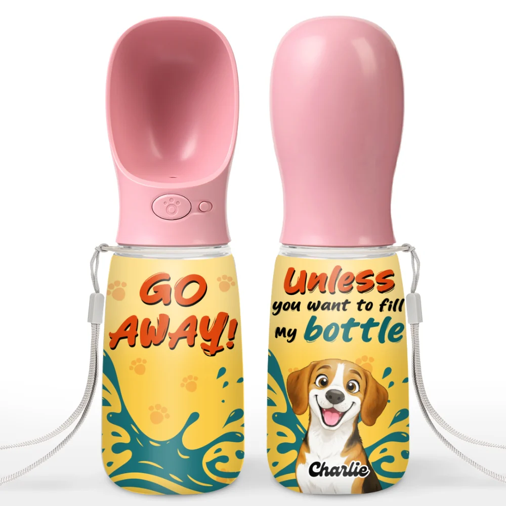 Go Away - Personalized Custom Pet Water Bottle With Drinking Feeder - Image 8