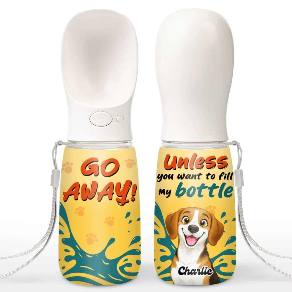 Go Away - Personalized Custom Pet Water Bottle With Drinking Feeder - Image 9
