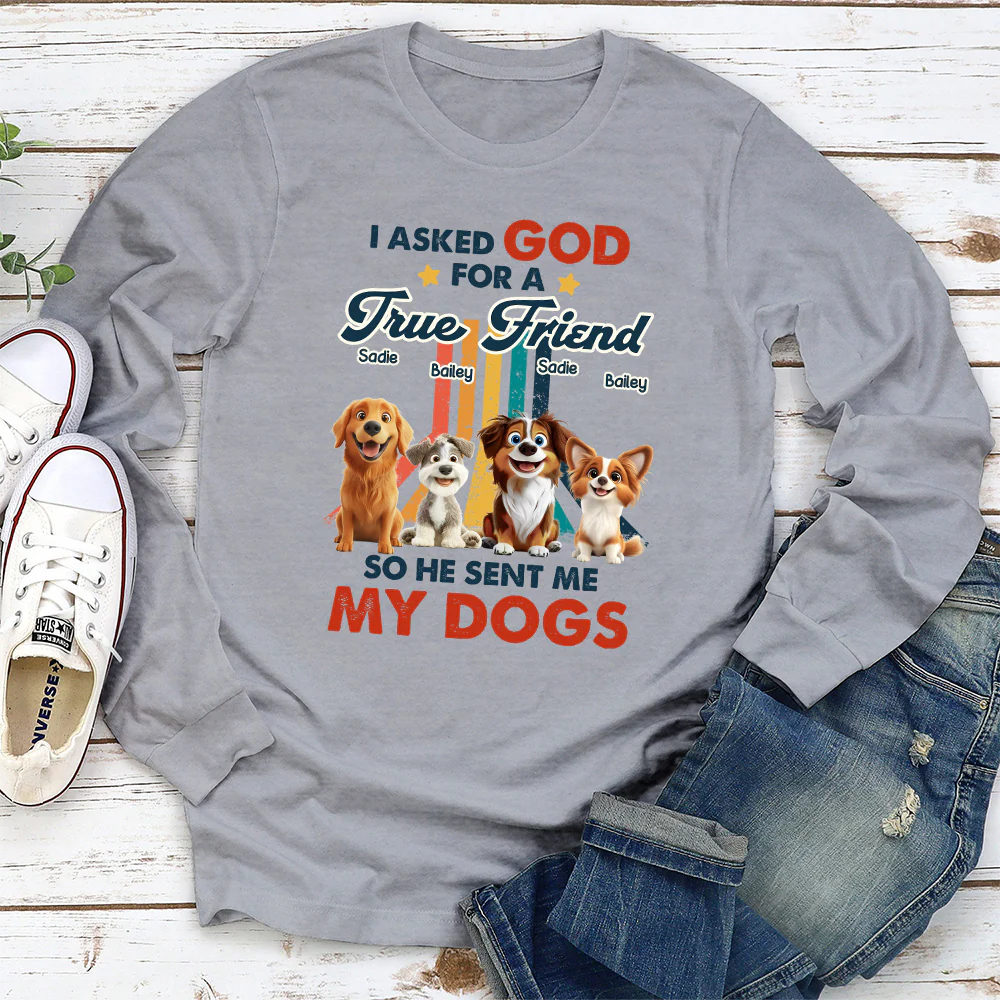 God Sent Me A Best Friend - Personalized Custom Long Sleeve T-Shirt - Image 3