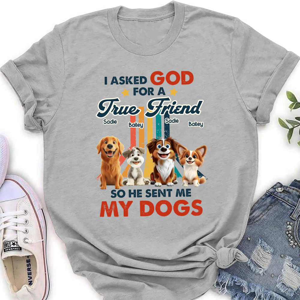 God Sent Me A Best Friend - Personalized Custom Women's T-Shirt - Image 3