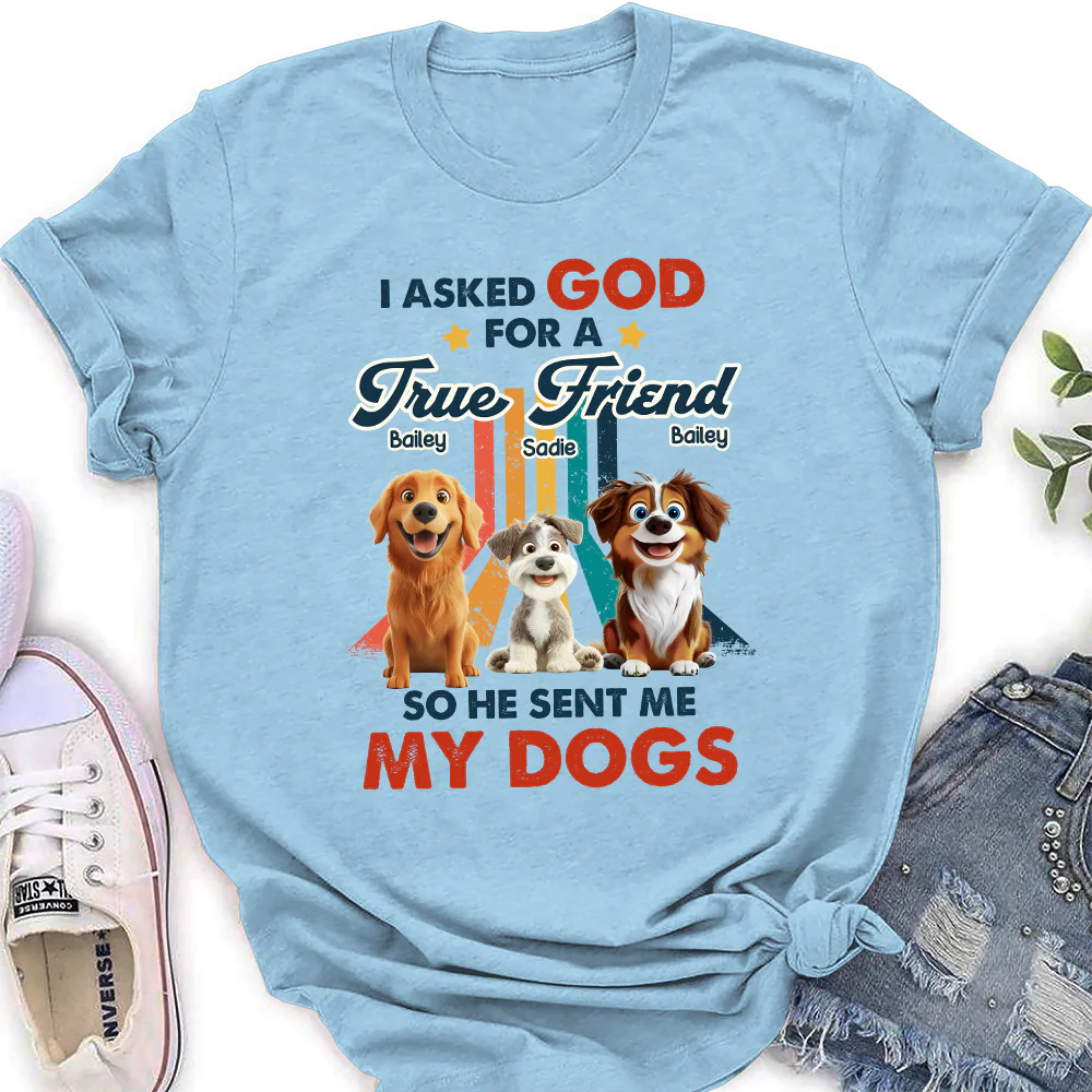 God Sent Me A Best Friend - Personalized Custom Women's T-Shirt - Image 4