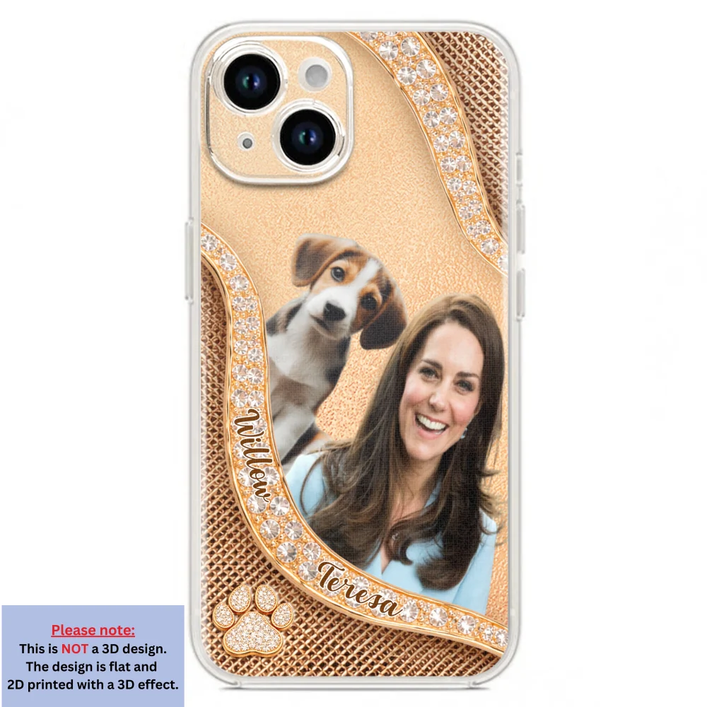 Gold Chibi Dog Mom Photo - Personalized Custom 3D Effect Phone Case - Image 17