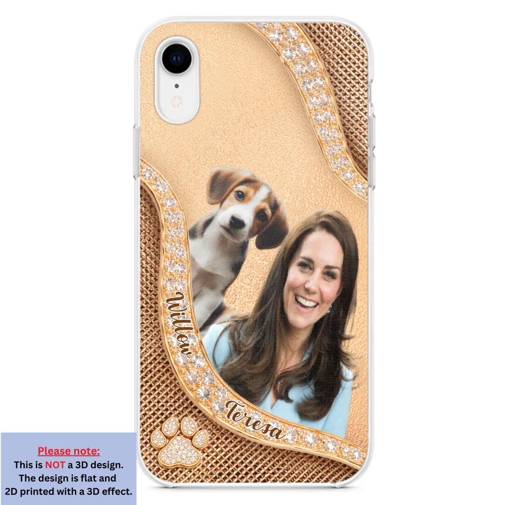 Gold Chibi Dog Mom Photo - Personalized Custom 3D Effect Phone Case - Image 22