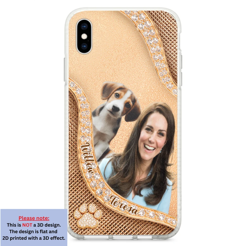 Gold Chibi Dog Mom Photo - Personalized Custom 3D Effect Phone Case - Image 23