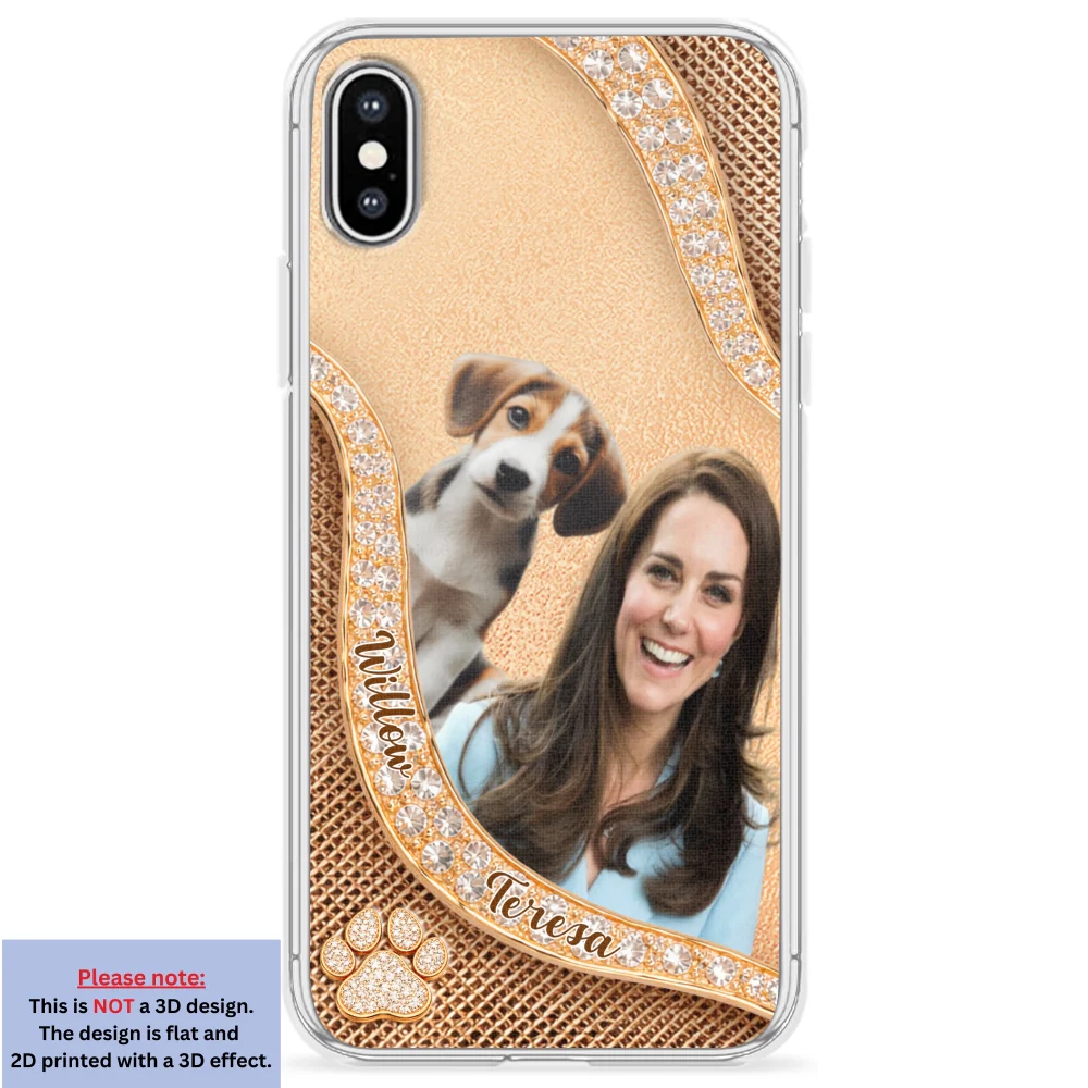 Gold Chibi Dog Mom Photo - Personalized Custom 3D Effect Phone Case - Image 24