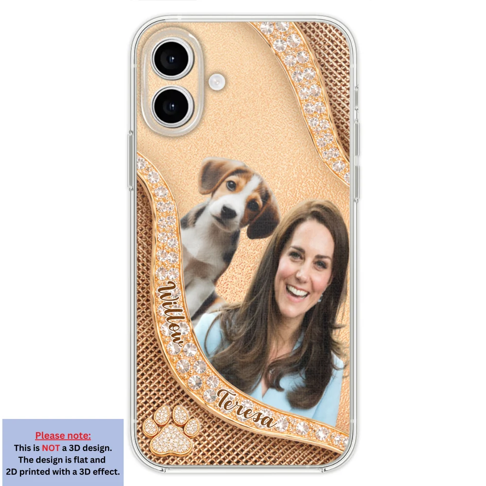 Gold Chibi Dog Mom Photo - Personalized Custom 3D Effect Phone Case - Image 25