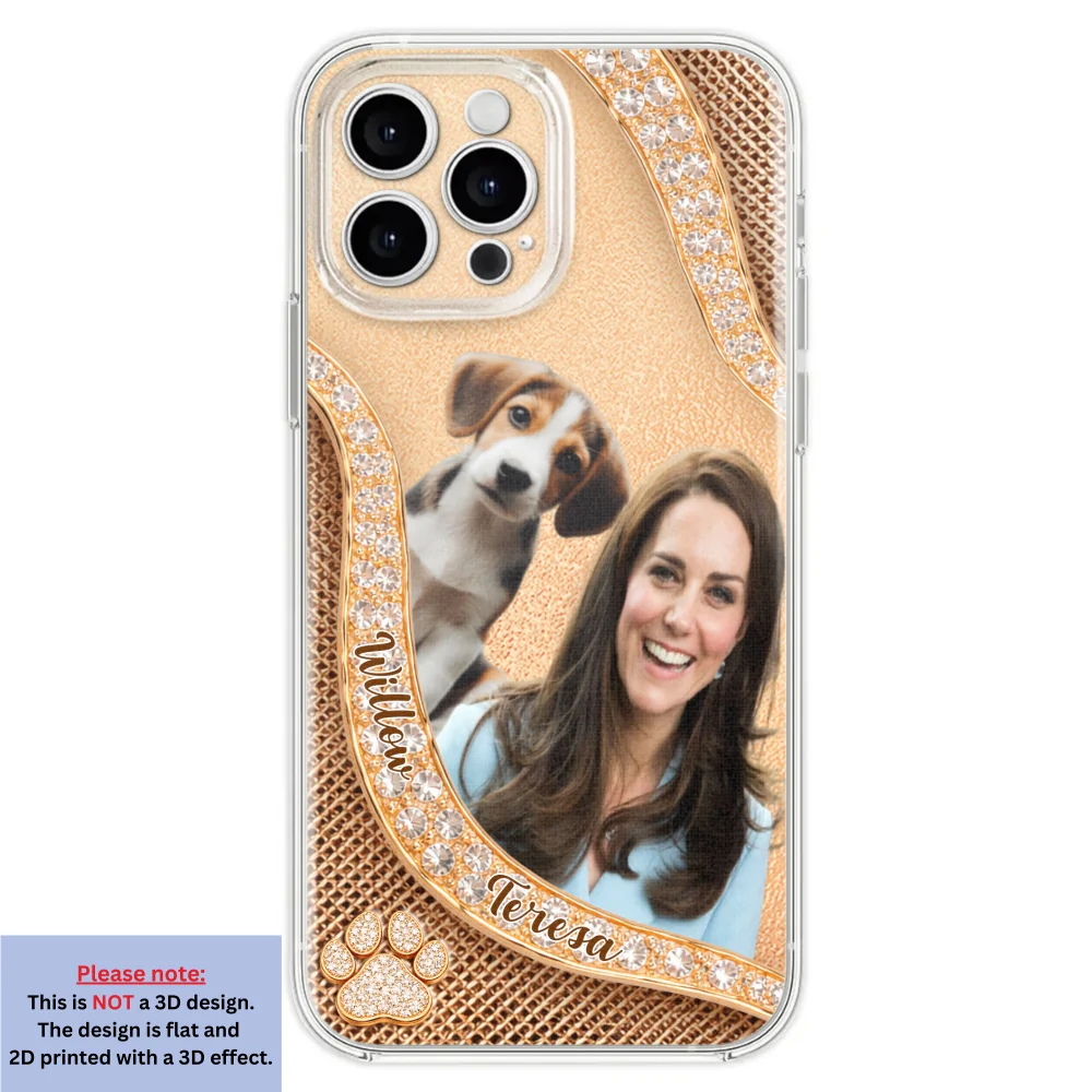 Gold Chibi Dog Mom Photo - Personalized Custom 3D Effect Phone Case - Image 26