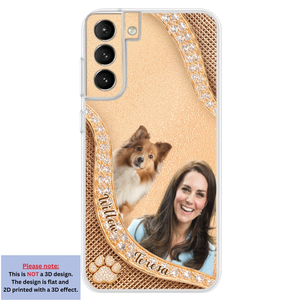 Gold Chibi Dog Mom Photo - Personalized Custom 3D Effect Phone Case - Image 27
